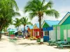 Colourful houses on the tropical island of Barbados