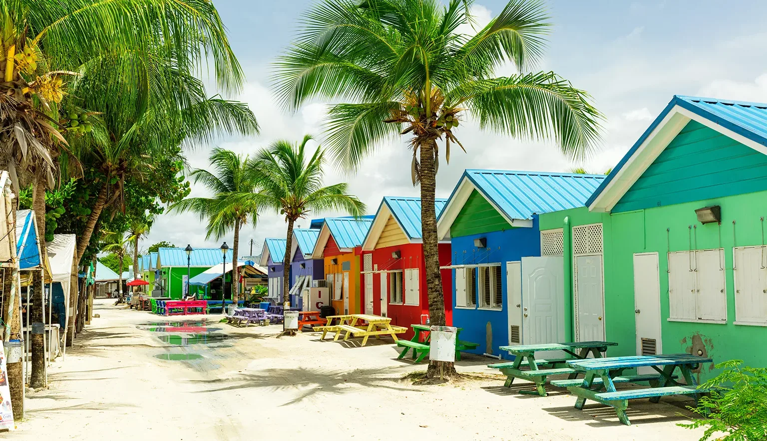 Colourful houses on the tropical island of Barbados