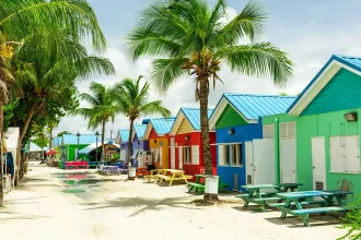 Colourful houses on the tropical island of Barbados
