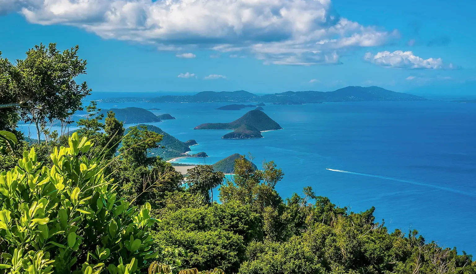 A view down the coast of Tortola towards Jost Van Dyke island