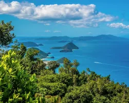 A view down the coast of Tortola towards Jost Van Dyke island