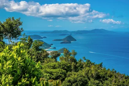 A view down the coast of Tortola towards Jost Van Dyke island