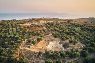 Chania Ancient Aptera Archaelogical site in Crete, Greece