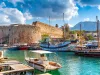 Kyrenia harbour overlooked by the castle. Kyrenia, Cyprus