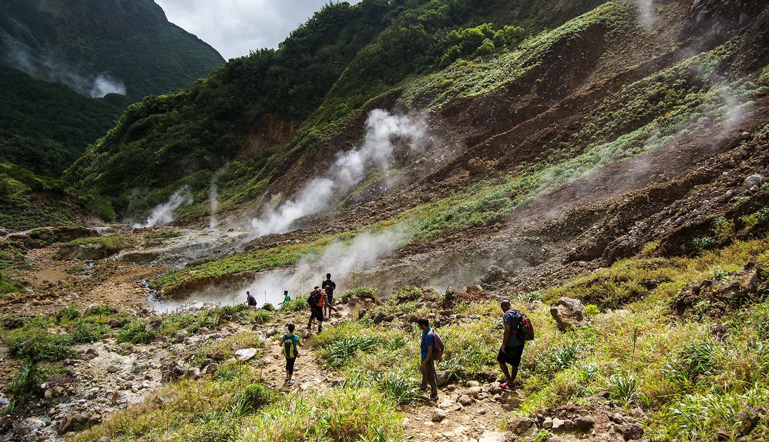 Valley of Desolation on the Island of Dominica with Smoky Path