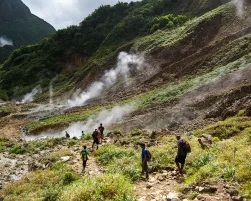 Valley of Desolation on the Island of Dominica with Smoky Path