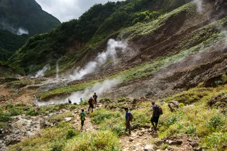 Valley of Desolation on the Island of Dominica with Smoky Path