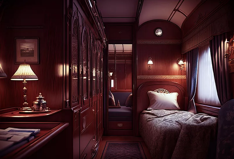 Train interior, sleeper car