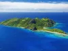 Aerial view of Kuata Island, Yasawas, Fiji