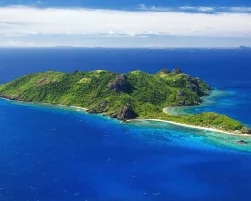 Aerial view of Kuata Island, Yasawas, Fiji