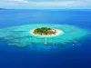 Paradise Island. Aerial View of beautiful Mala Mala Island, Fiji