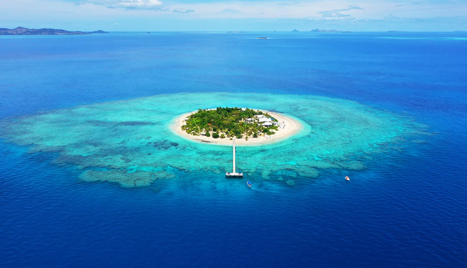 Paradise Island. Aerial View of beautiful Mala Mala Island, Fiji