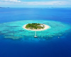Paradise Island. Aerial View of beautiful Mala Mala Island, Fiji
