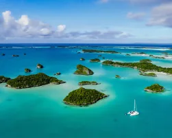 A spectacular drone image over Falaga Island in the lower Lau