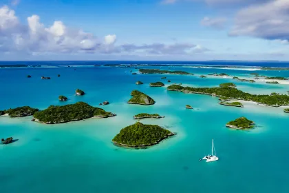A spectacular drone image over Falaga Island in the lower Lau