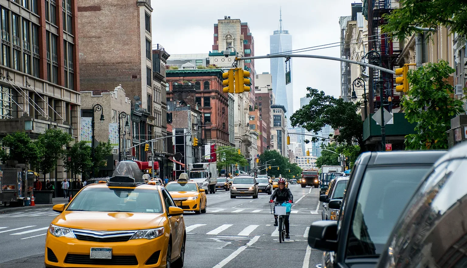 New York City Taxi Streets USA Big Apple Skyline