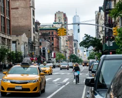 New York City Taxi Streets USA Big Apple Skyline
