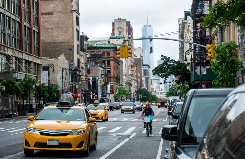 New York City Taxi Streets USA Big Apple Skyline