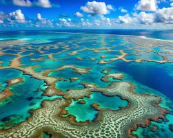 Aerial view of the great barrier reef