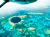 Aerial panoramic view of The Great Blue Hole - Detail of Belize
