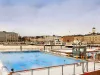 Helsinki, Finland - February 2018: People in Allas Sea Pool Hels