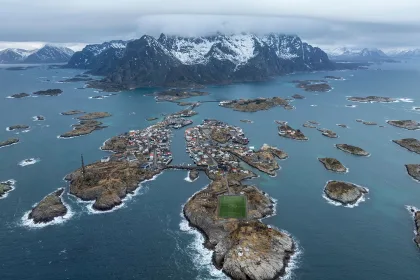 Aerial View of Henningsvær Football Field