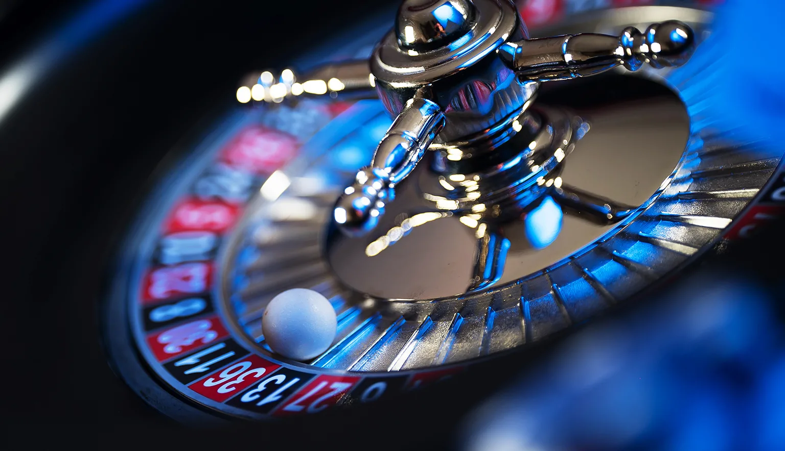 Roulette in casino and Poker Chips