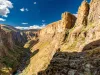 Travel to Lesotho. A view of the Maletsunyane River Canyon