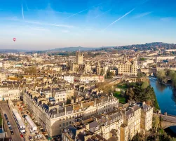 Aerial view of Bath, England
