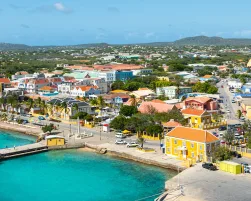 Kralendijk, capital city and harbor of Bonaire Island, Caribbean