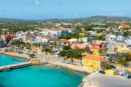 Kralendijk, capital city and harbor of Bonaire Island, Caribbean
