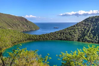 Darwin's Lake at Tegus Cover in the Galapagos Islands