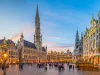 Grand Place in old town Brussels, Belgium city skyline