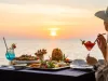 have romantic dinner at sunset time