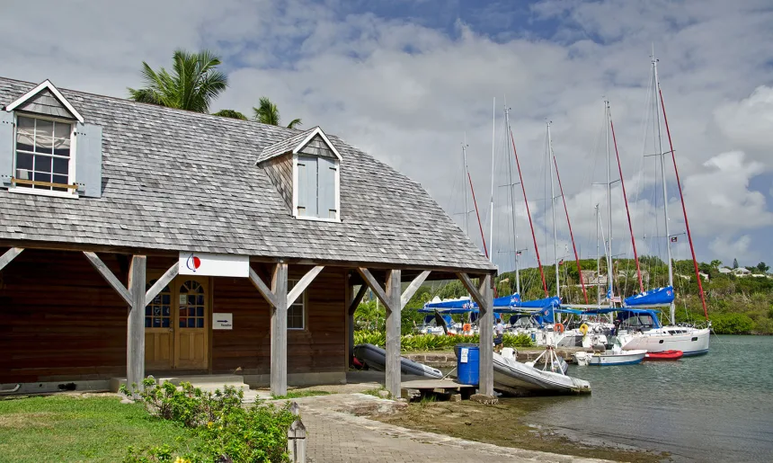 Antigua, Nelson´s Dockyard, Bootsschuppen.