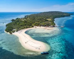 Menjangan Island, Bali, Indonesia. Aerial drone view.
