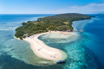 Menjangan Island, Bali, Indonesia. Aerial drone view.