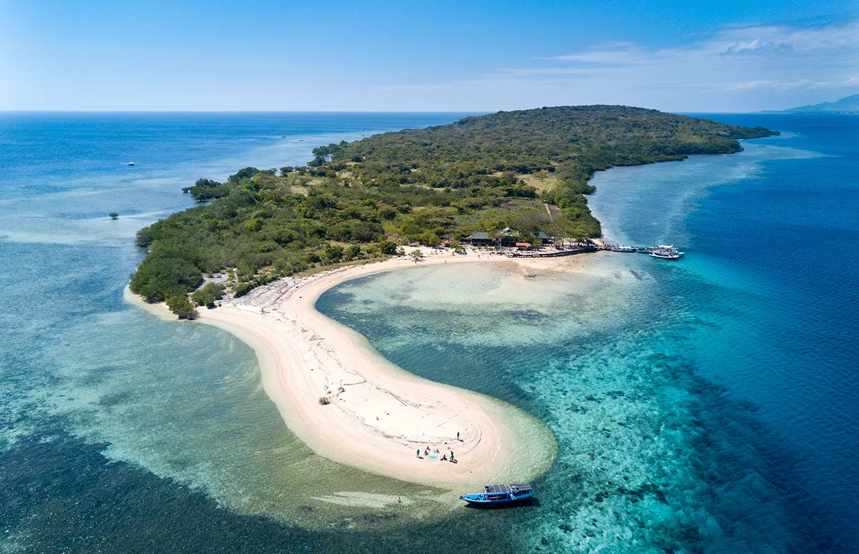 Menjangan Island, Bali, Indonesia. Aerial drone view.