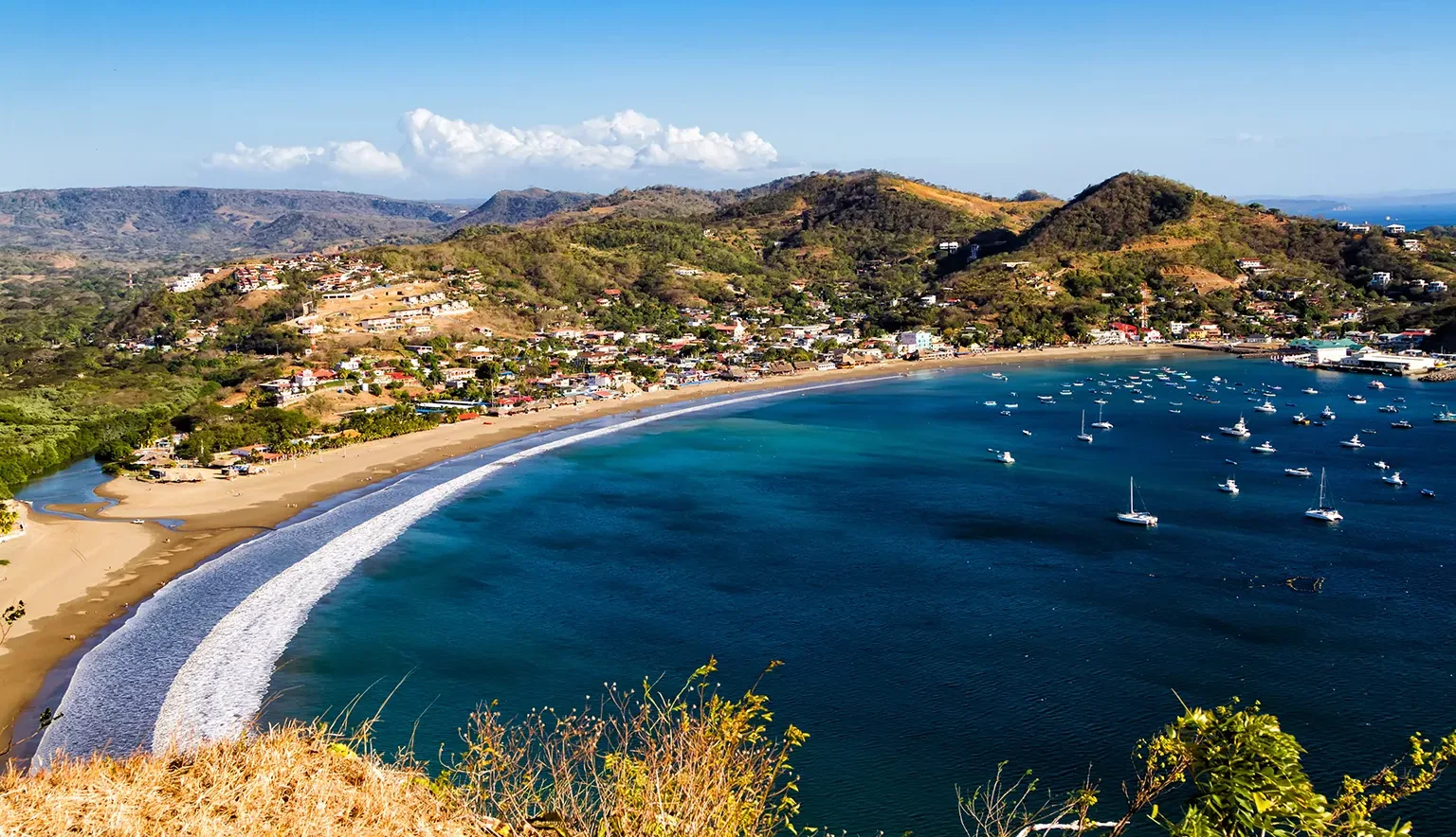 View of San Juan del Sur from the local mountain hill, Nicaragua