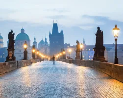 Prague - Czech Republic, Charles Bridge early in the morning.