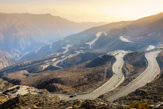 Jebel Jais road in UAE