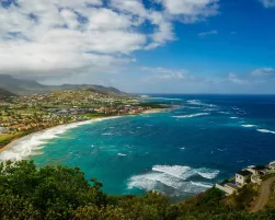 A view over St. Kitts Island - getting to and around St Kitts