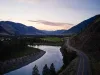 Road trip along the Crowsnest highway at sunset - getting to and around Thompson Okanagan