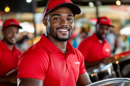 Trinidad and Tobago showcasing traditional steelpan music