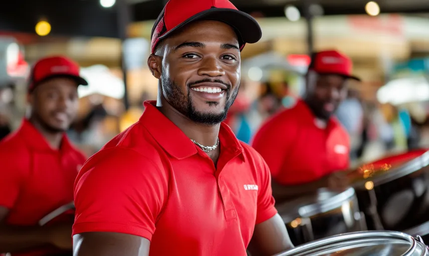 Trinidad and Tobago showcasing traditional steelpan music