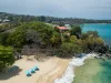 Tobago Island aerial beach view