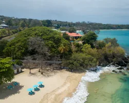 Tobago Island aerial beach view