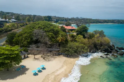 Tobago Island aerial beach view