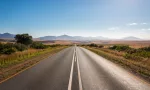 Scenic view of empty road through Overberg district, South Africa