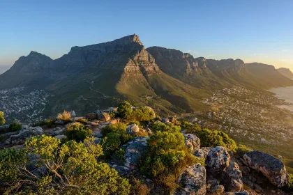 View of Table Mountain and 12 Apostles from Lion's Head. Cape Town. Western Cape. South Africa